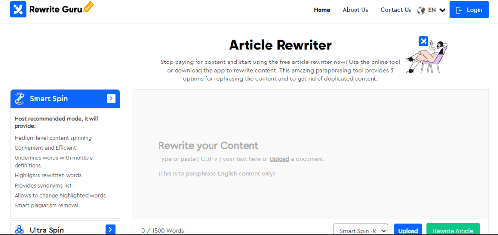 Make article unique with Online rewriting Tool