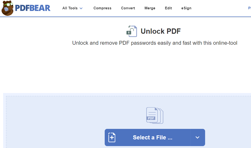Unlock PDF File tool