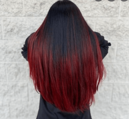 dye black hair red easily