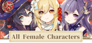 Female Characters on Genshin Impact