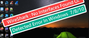 Wireshark interface errors