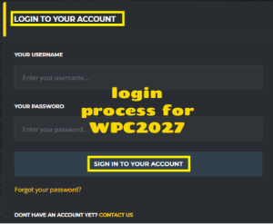 login process for WPC2027